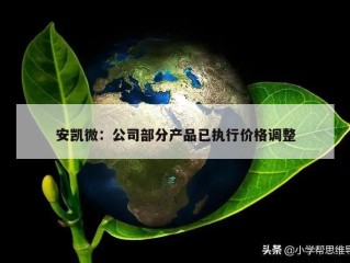 安凯微：公司部分产品已执行价格调整